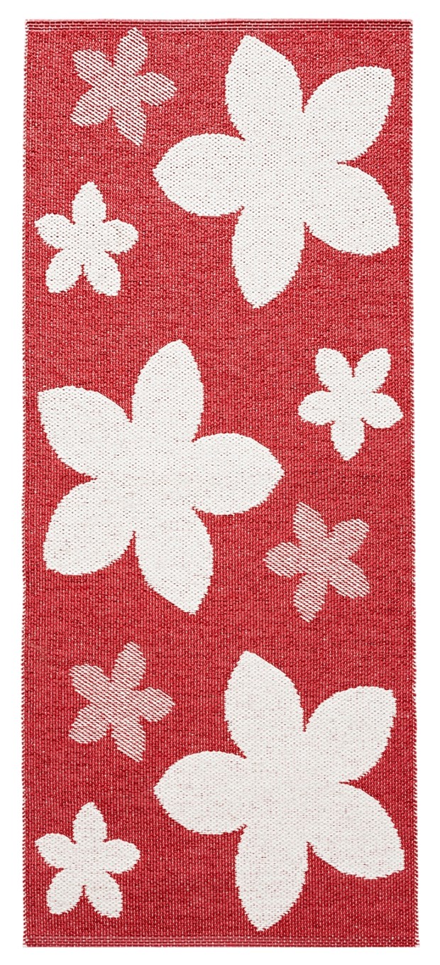 Flower Rød - Plastiktæppe - Horredsmattan